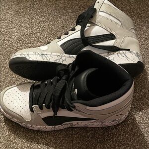 Puma White and Black High-Top Sneakers